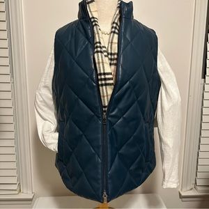 Chico’s Quilted Faux Leather Vest NWT